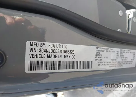 2021 Jeep Compass Limited 4X4 from USA, damaged, VIN 3C4NJDCB3MT553323